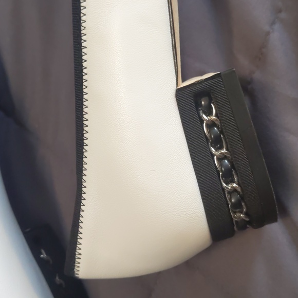 Vaneli Black and White Cap Toe Flats - Picture 3 of 5